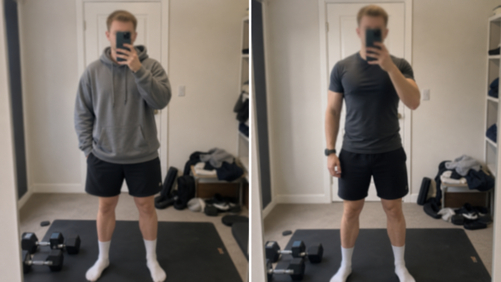 Blurred example before and after transformation