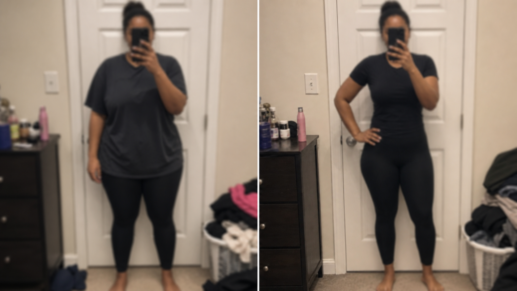 Blurred example before and after transformation