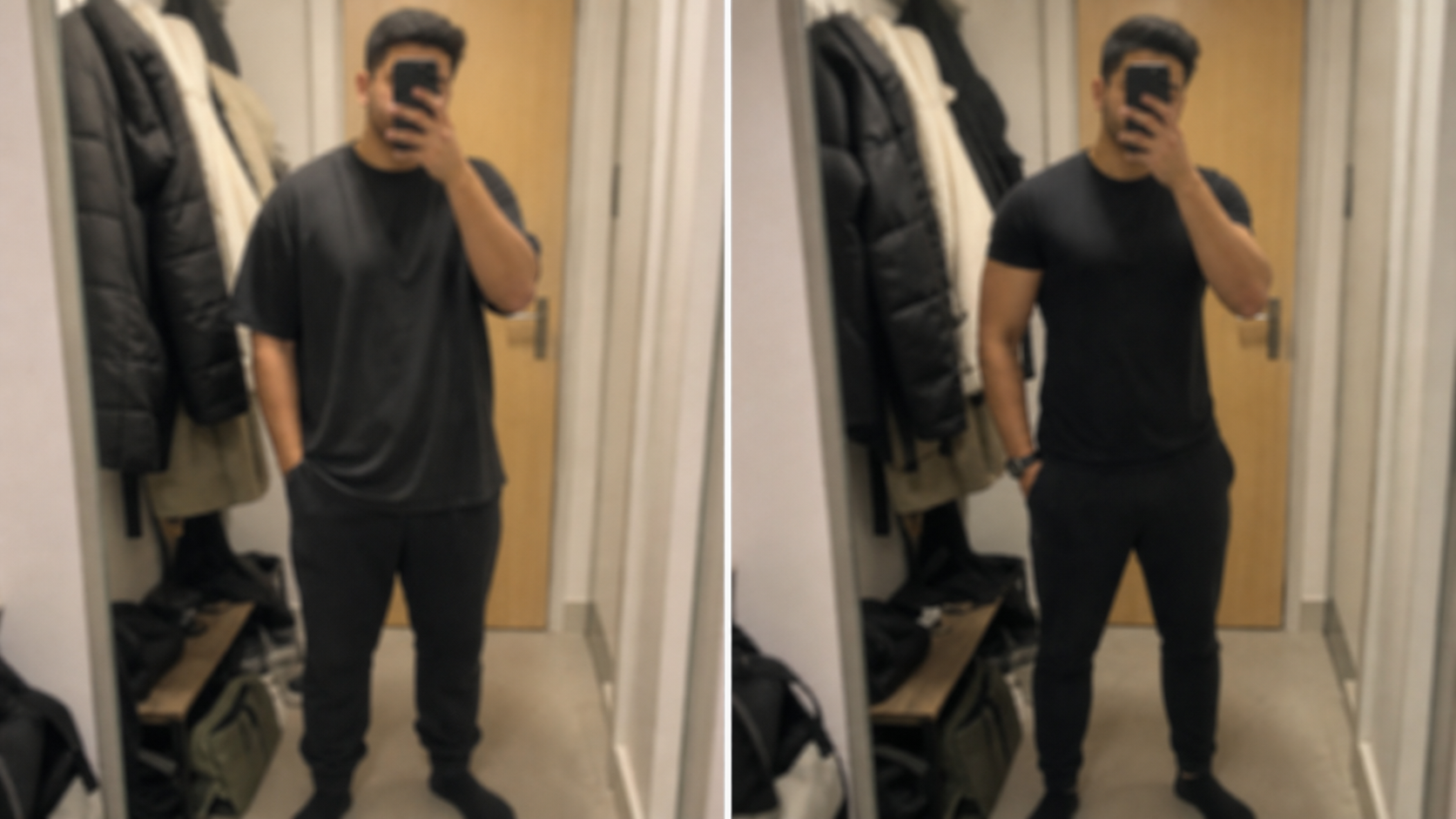 Blurred example before and after transformation