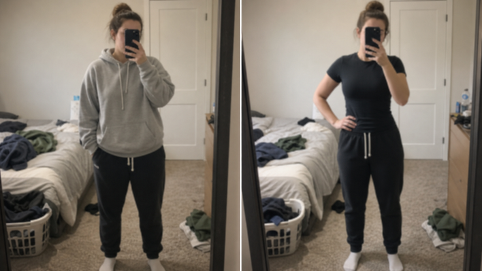Blurred example before and after transformation