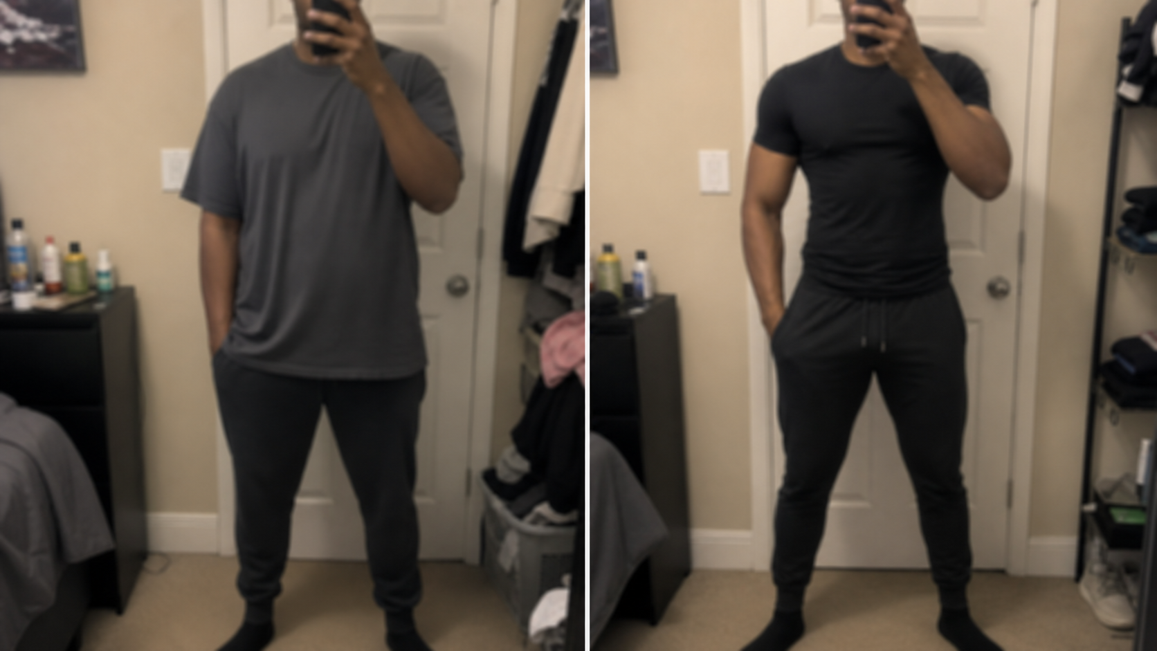 Blurred example before and after transformation